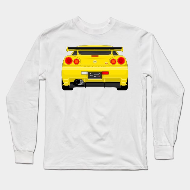 GTR R34 YELLOW Long Sleeve T-Shirt by VENZ0LIC